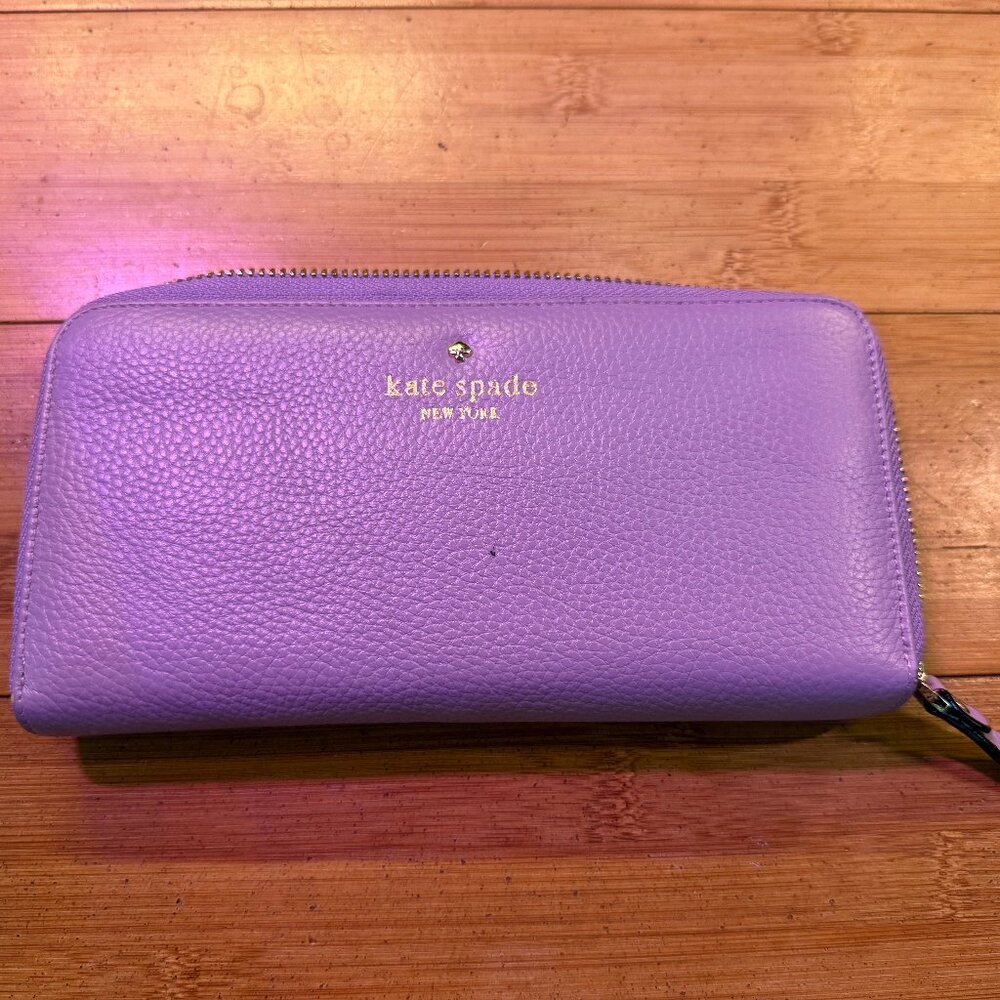 ✨ Kate Spade New York Zip-Around Wallet — Lavender Leather ✨